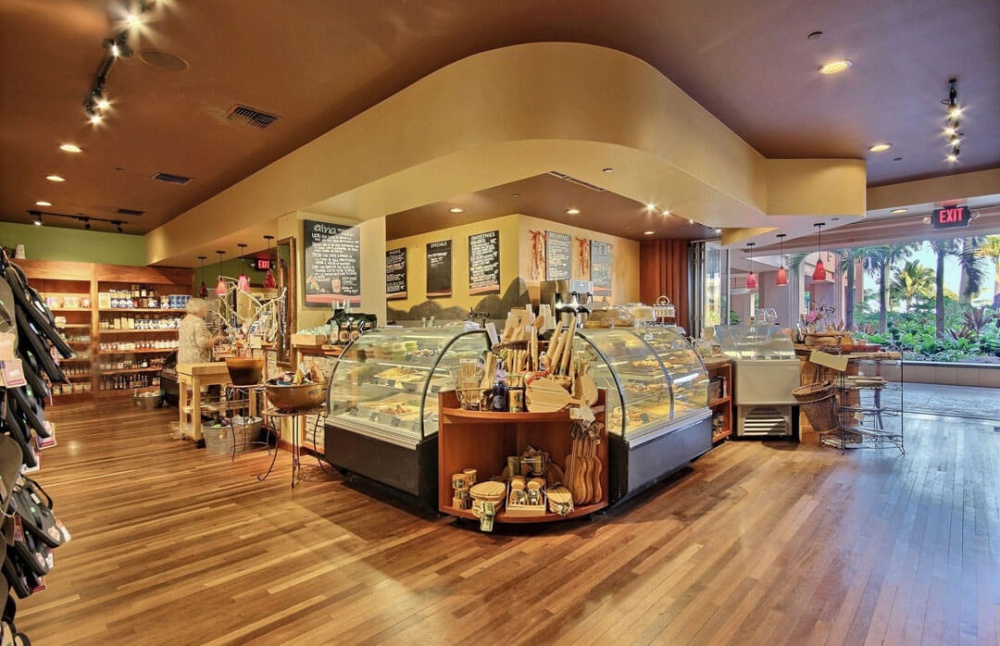 The Aina Gourmet Market is in the Hokulani Lobby has fresh sandwiches, coffee, and sundries