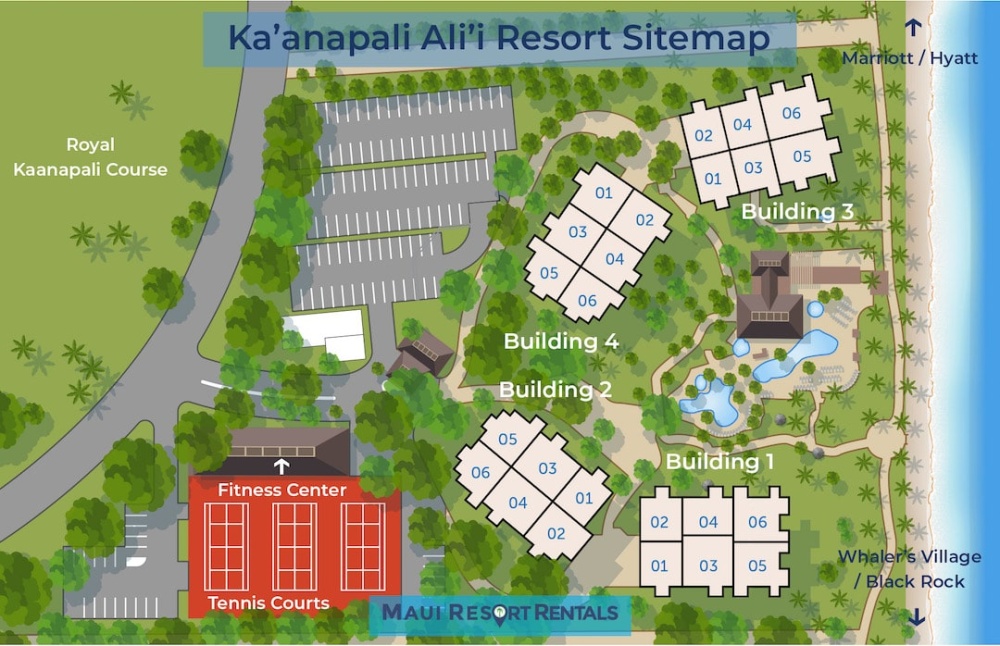 Kaanapali Alii Resort Map