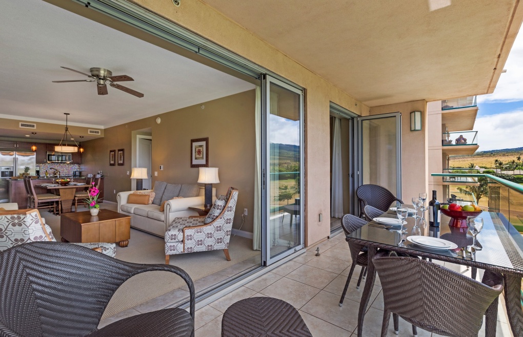 Access the balcony from the living room or master bedroom