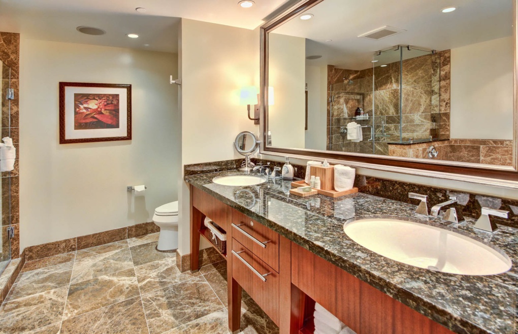 Second master bathroom also has a double granite vanity