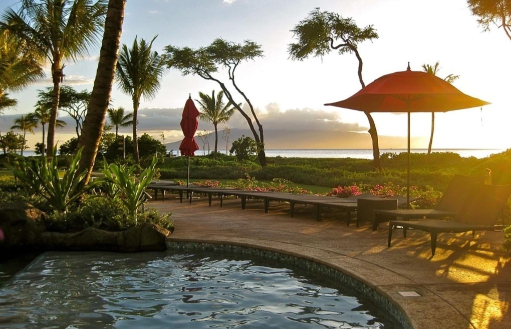 Experience the famous West Maui sunset right from the pools