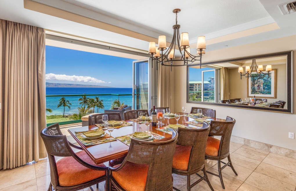 Enjoy the scenery at your private oceanfront table with seating for 8